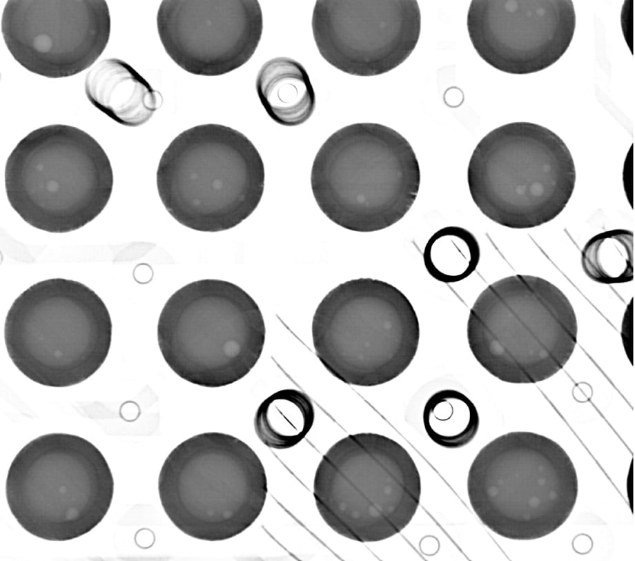 Printed circuit board (PCB): Voids in BGA | precision μB3600 | X-ray Inspection in Benchtop | Matsusada Precision