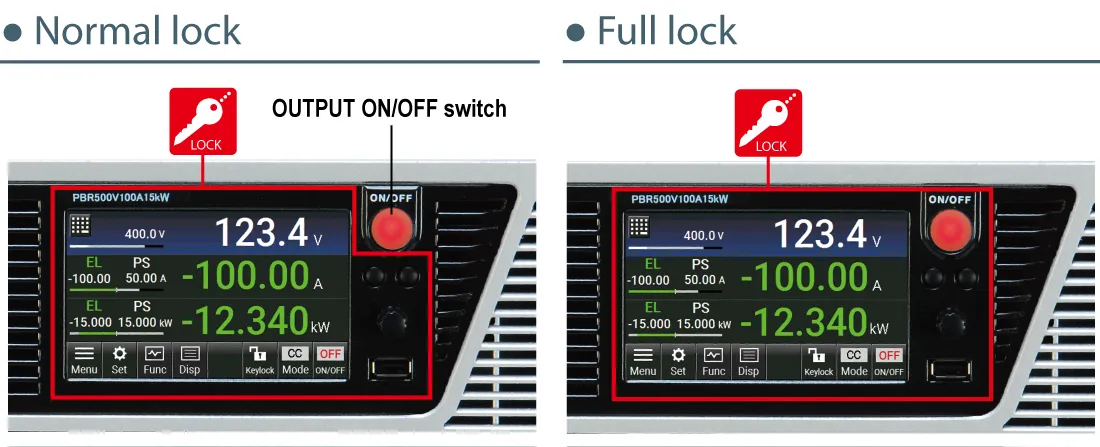 Two-mode Lock Function | PBR series | Bidirectional (Regenerative) DC Power supply | Matsusada Precision