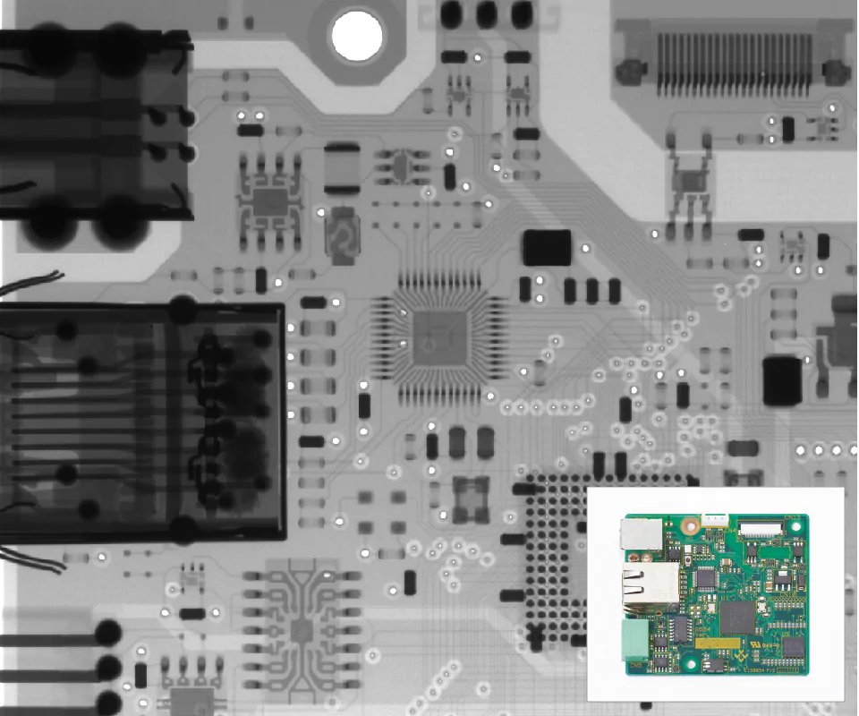 Printed circuit board (PCB) | precision μB4600 | X-ray Inspection in Benchtop (Vertical Model) | Matsusada Precision