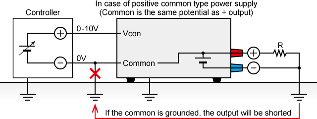 Precautions for analog remote control of positive-common type power supply | Matsusada Precision